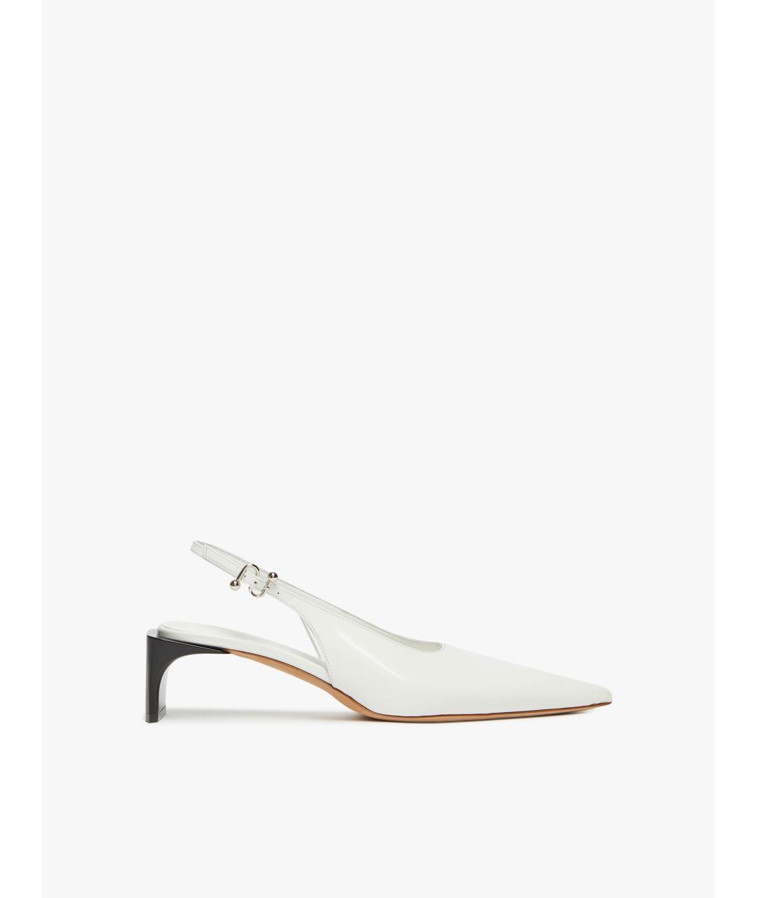 SPORTMAX Белые кожаные туфли, фото 6