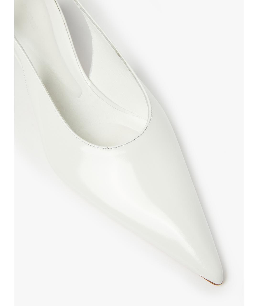 SPORTMAX Белые кожаные туфли, фото 5