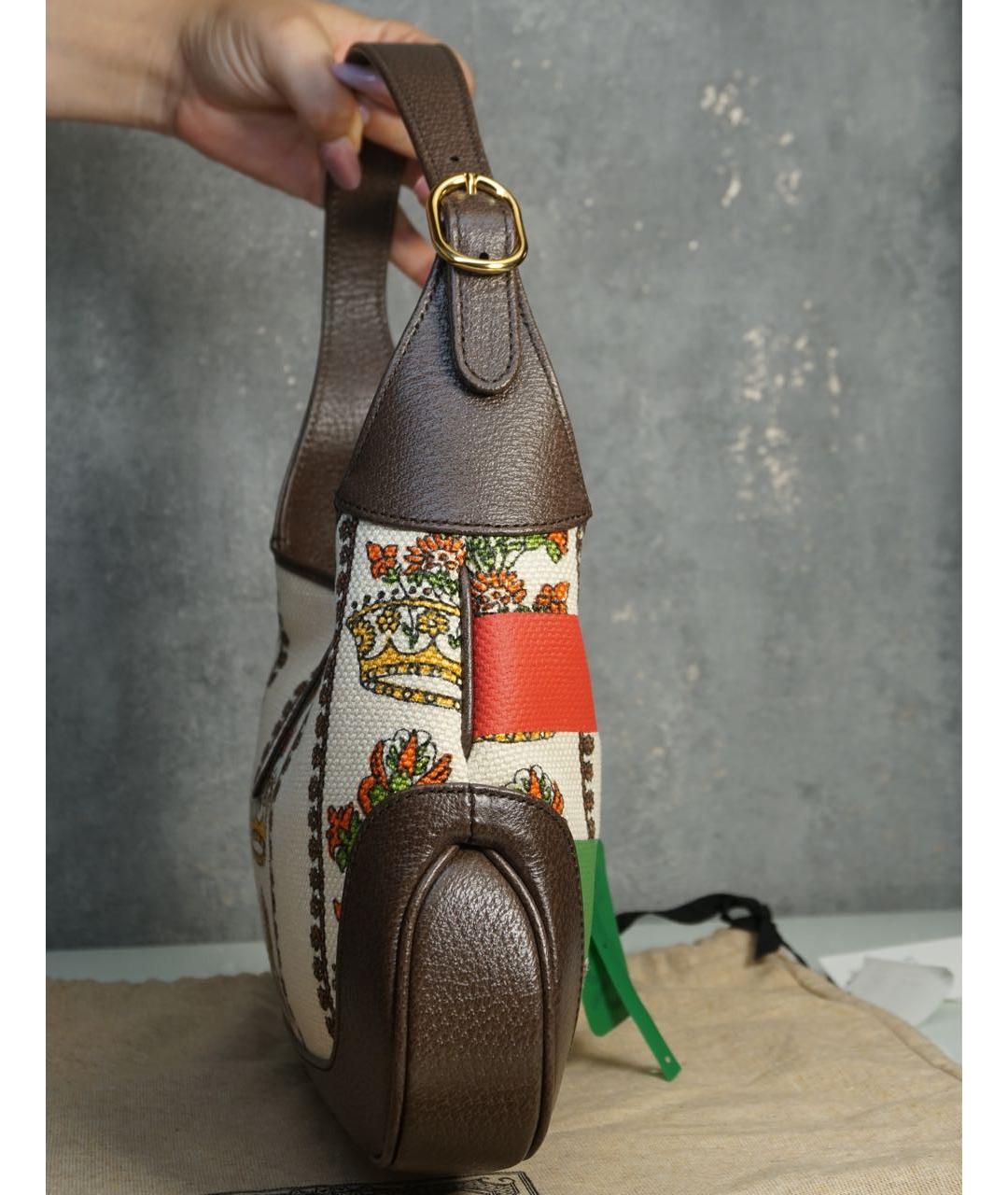 GUCCI Коричневая кожаная сумка через плечо, фото 4