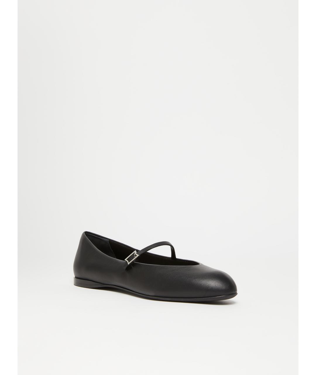 MAX MARA Черные кожаные балетки, фото 2