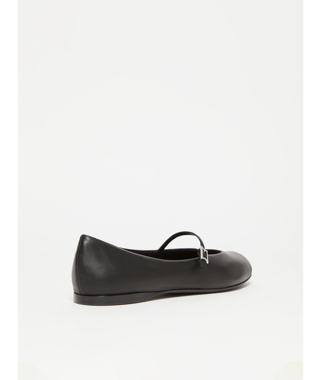 MAX MARA Черные кожаные балетки, фото 3