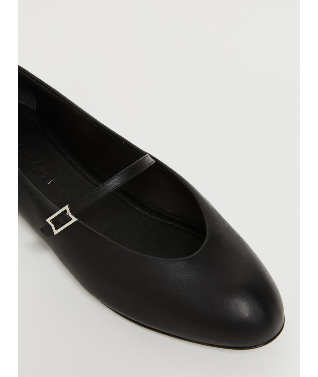 MAX MARA Черные кожаные балетки, фото 4