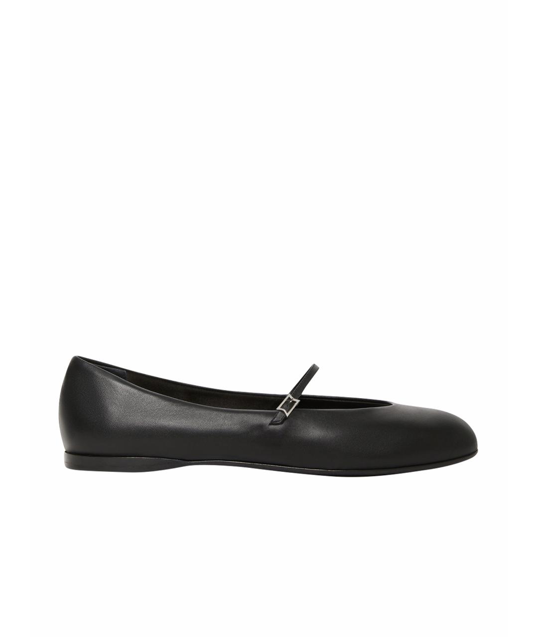 MAX MARA Черные кожаные балетки, фото 1