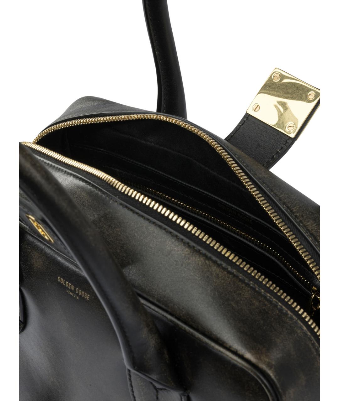 GOLDEN GOOSE DELUXE BRAND Черная кожаная сумка тоут, фото 5
