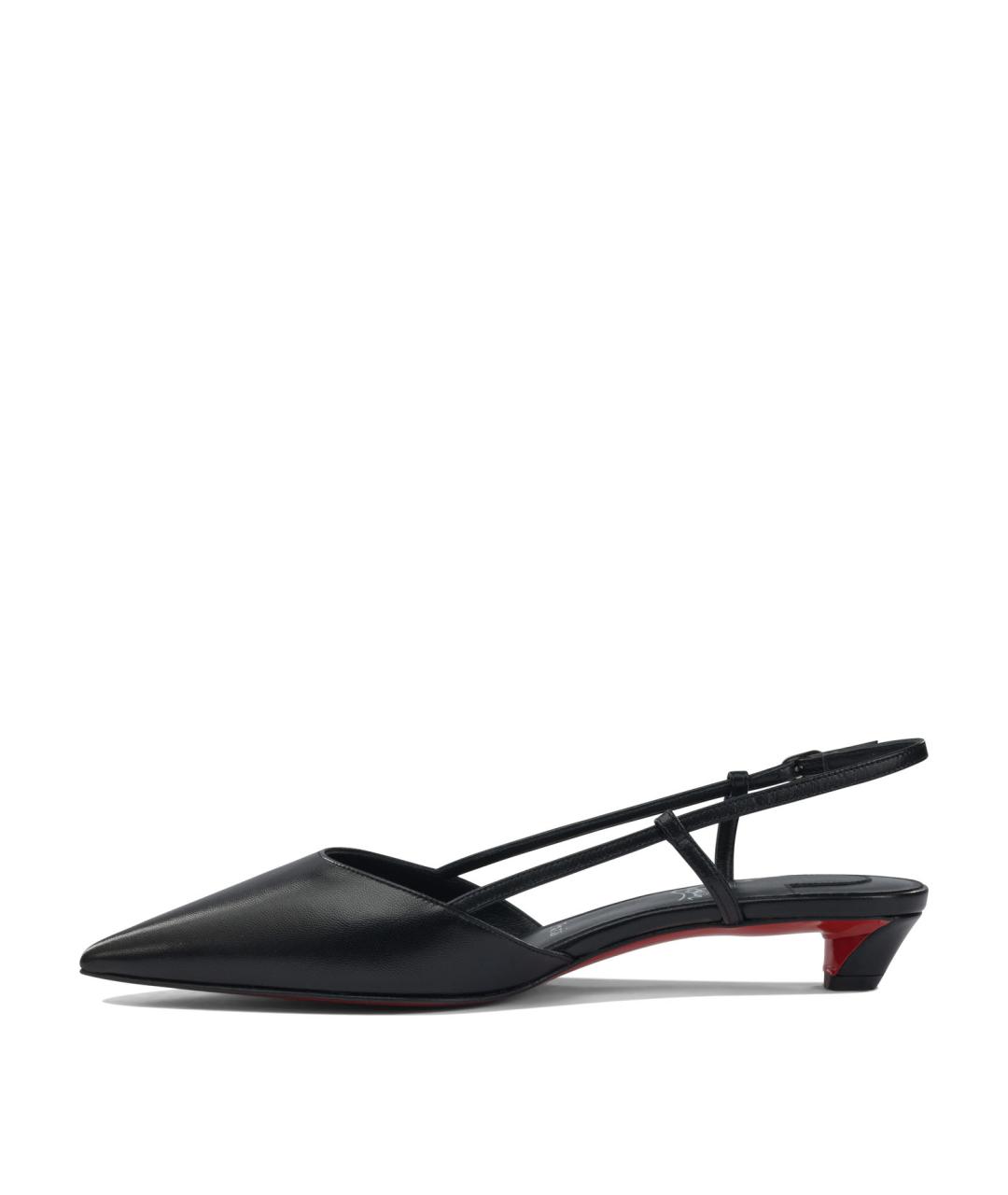 CHRISTIAN LOUBOUTIN Черные кожаные туфли, фото 3