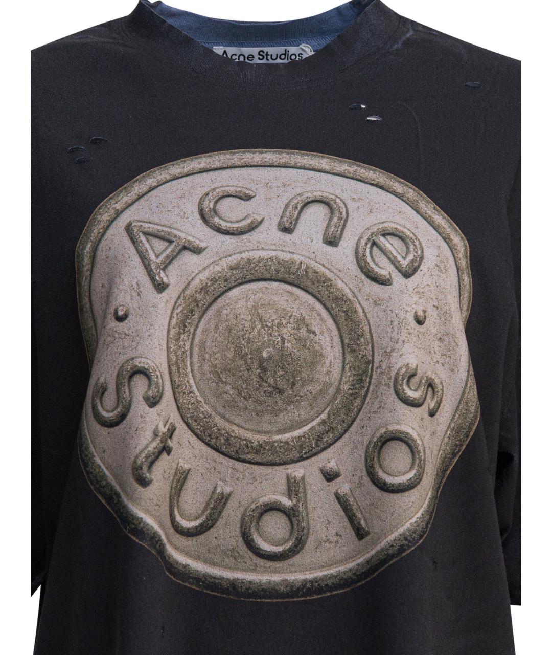 ACNE STUDIOS Черная хлопковая футболка, фото 3