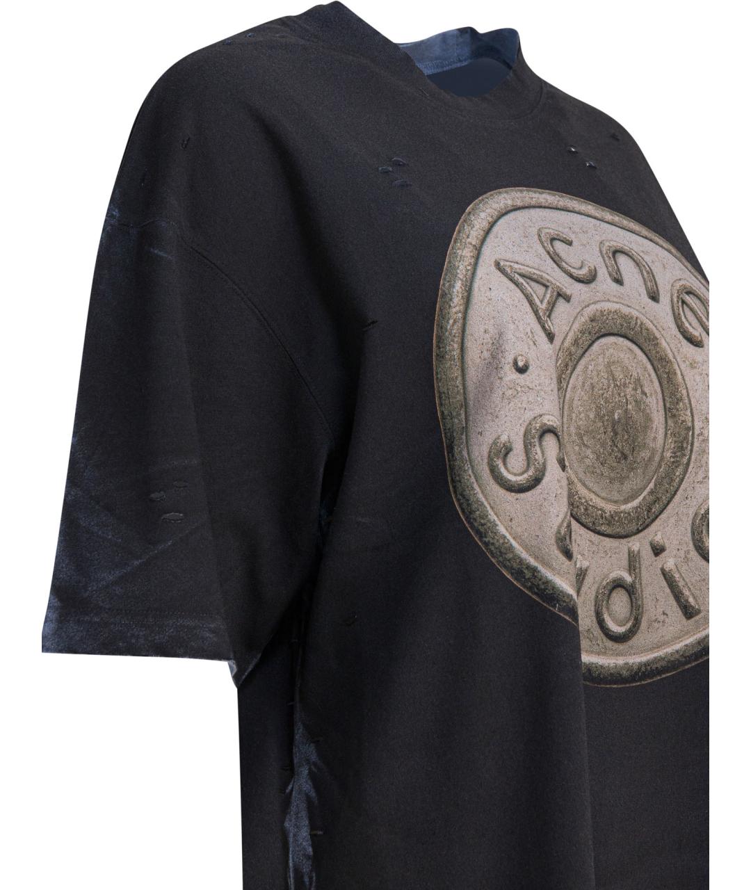 ACNE STUDIOS Черная хлопковая футболка, фото 4