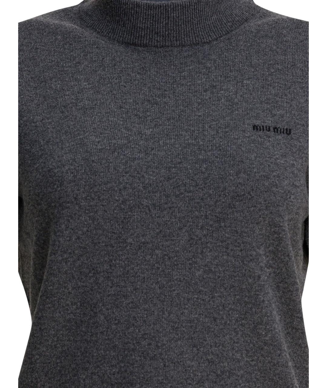 MIU MIU Серый кашемировый джемпер / свитер, фото 3