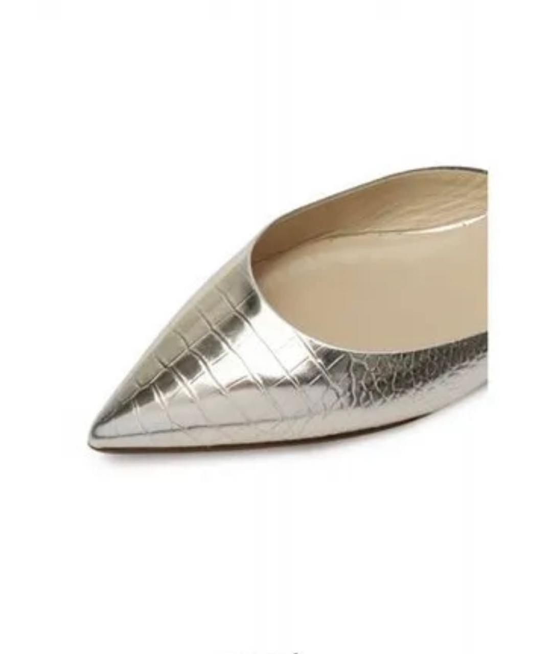 JIMMY CHOO Золотые кожаные балетки, фото 4