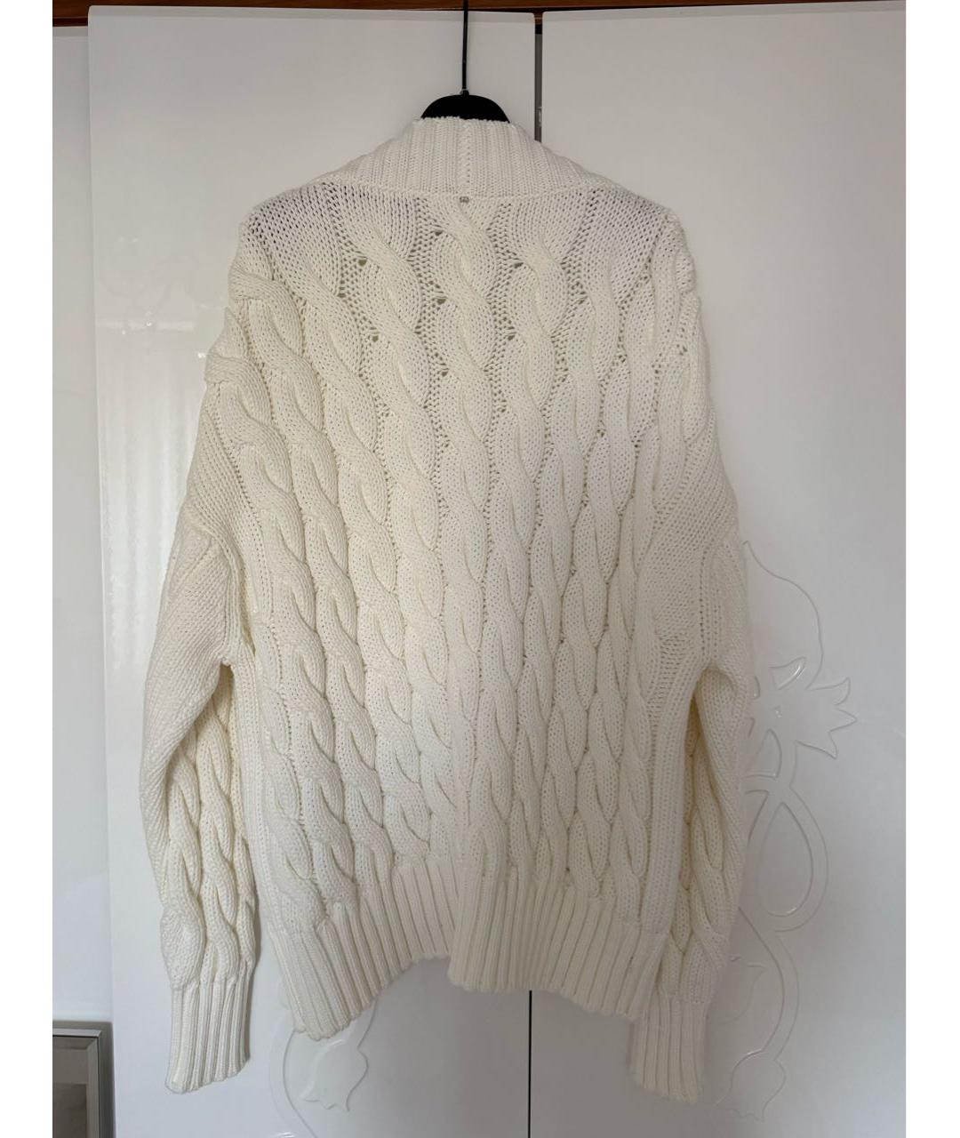 SPORTMAX Белый хлопковый кардиган, фото 2