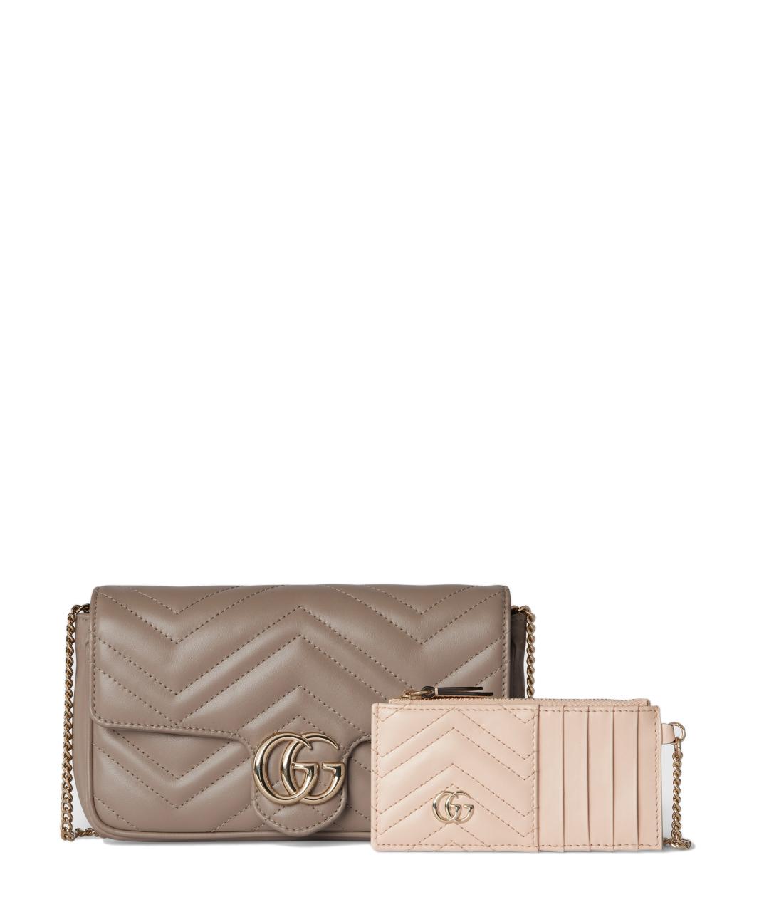 GUCCI Бежевая кожаная сумка через плечо, фото 5