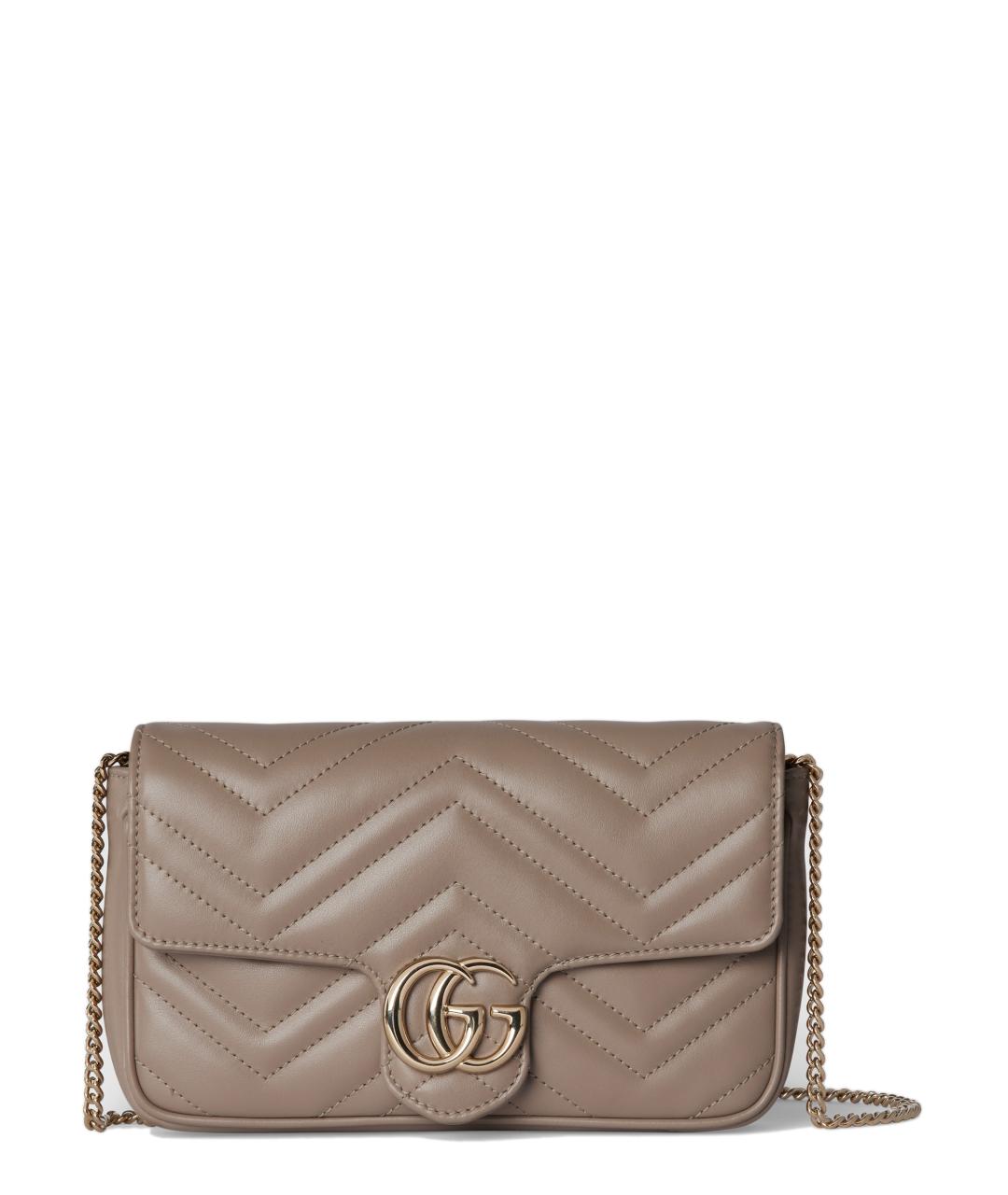 GUCCI Бежевая кожаная сумка через плечо, фото 1