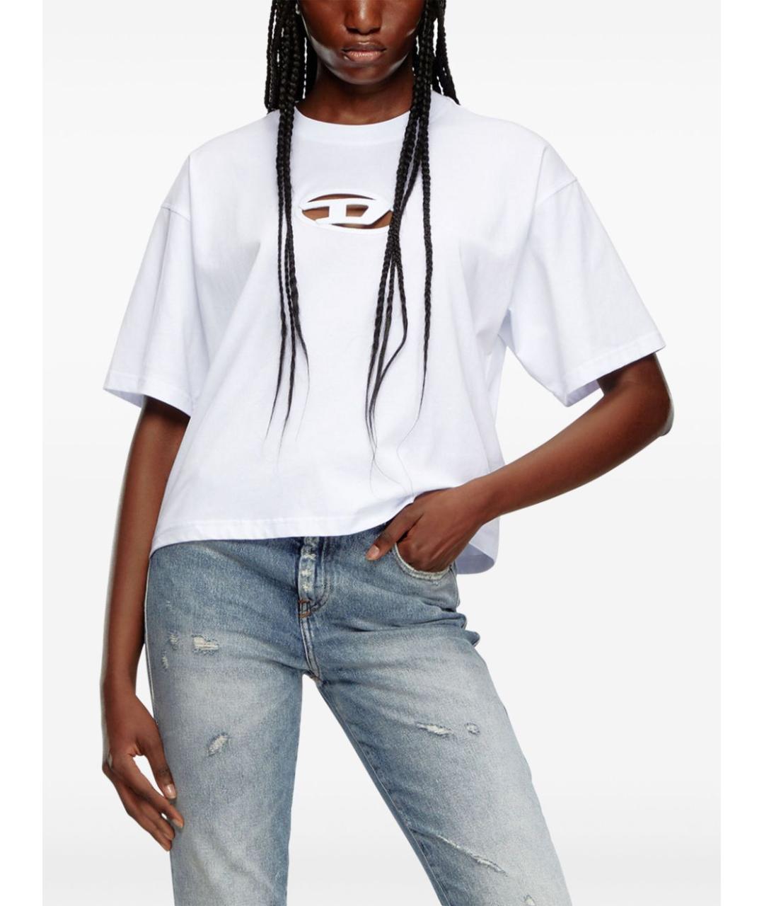 DIESEL Белая хлопковая футболка, фото 5