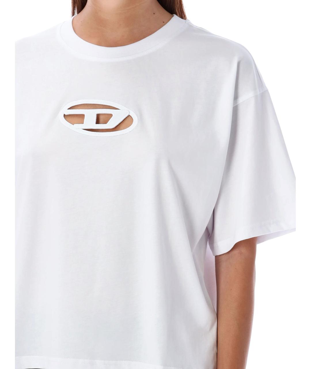 DIESEL Белая хлопковая футболка, фото 4