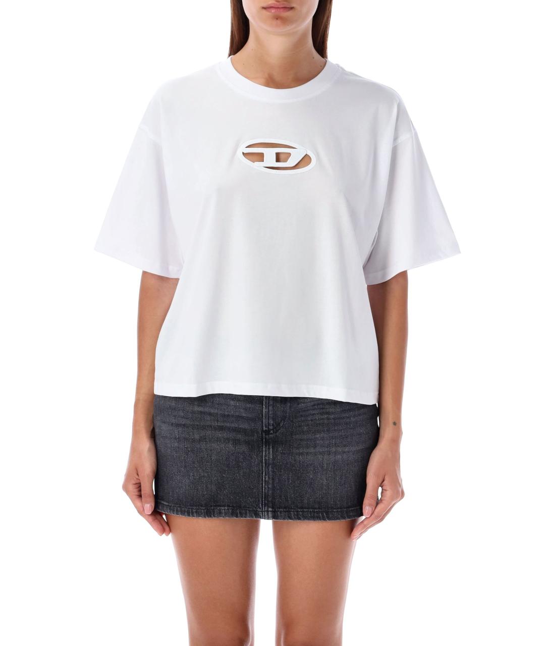 DIESEL Белая хлопковая футболка, фото 2