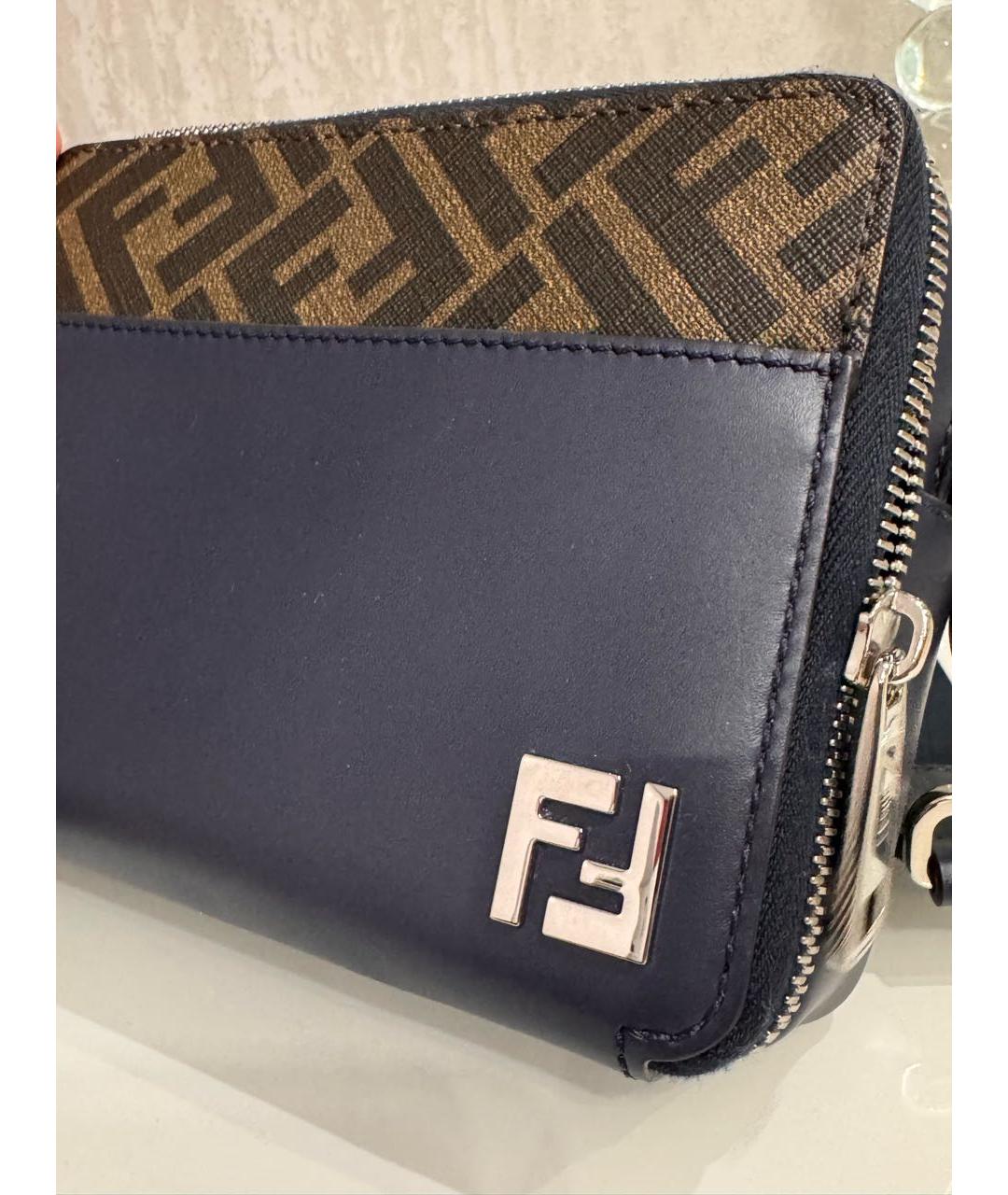 FENDI Темно-синяя кожаная сумка на плечо, фото 5