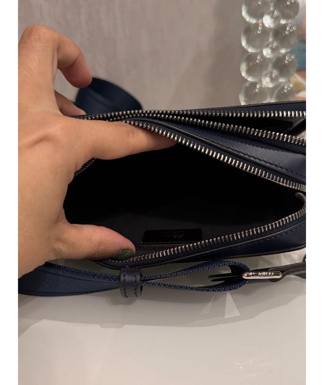FENDI Темно-синяя кожаная сумка на плечо, фото 7