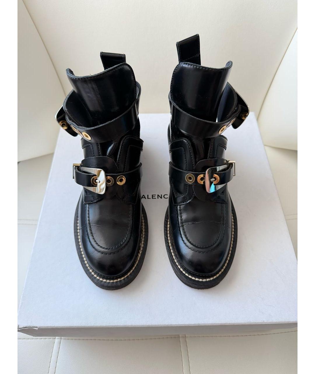 BALENCIAGA Черные кожаные ботинки, фото 3