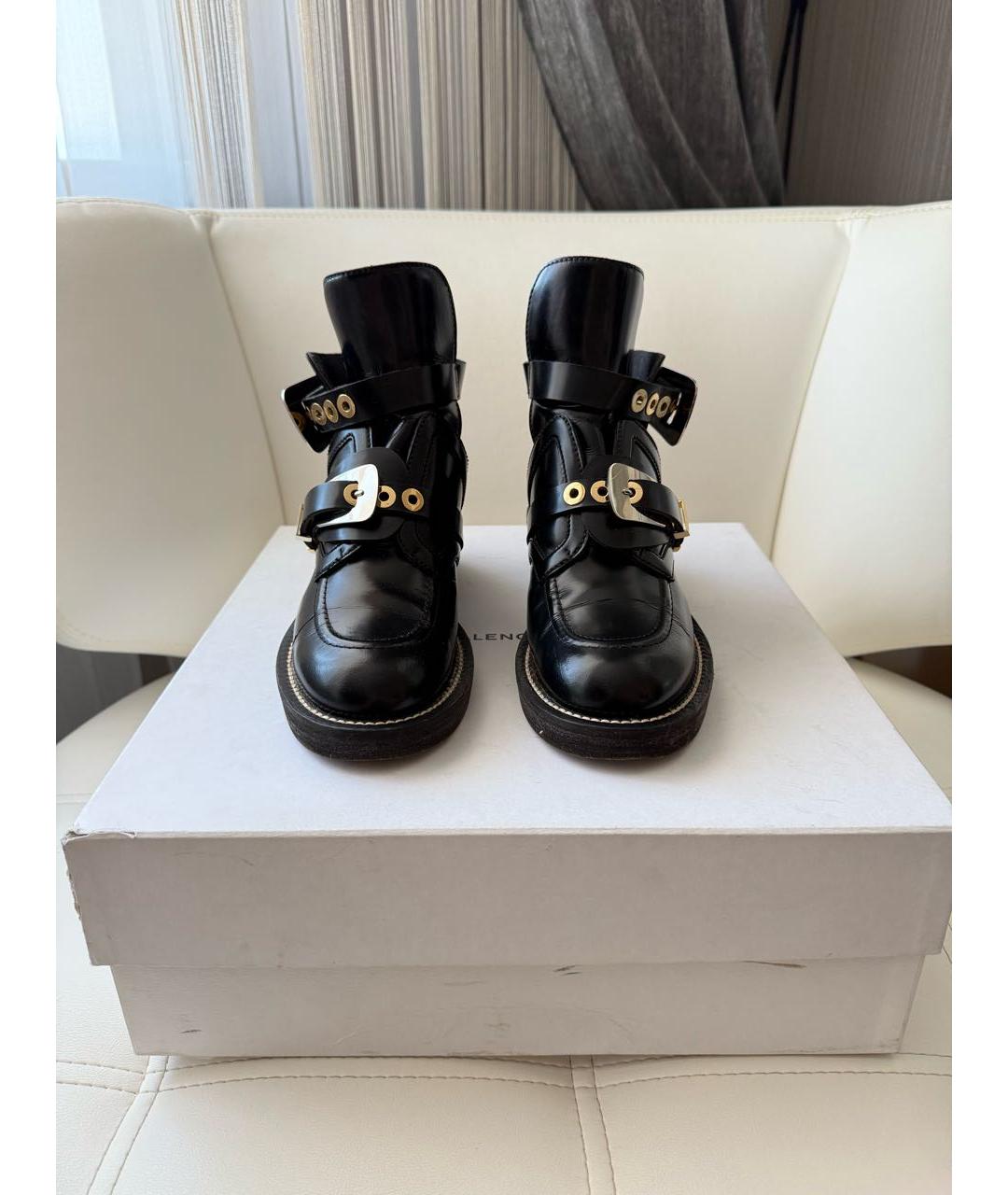 BALENCIAGA Черные кожаные ботинки, фото 2
