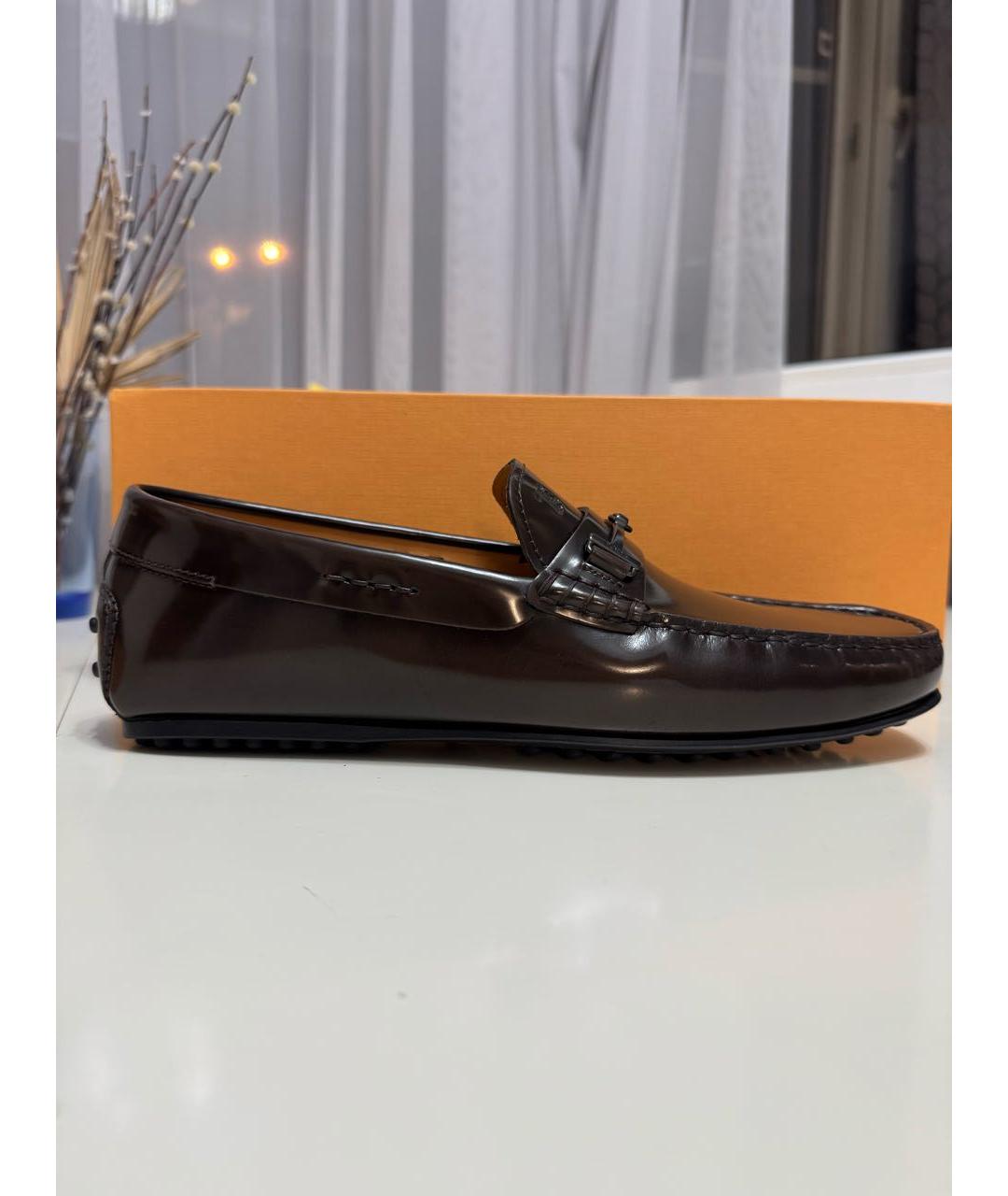 TOD'S Коричневые мокасины из лакированной кожи, фото 5