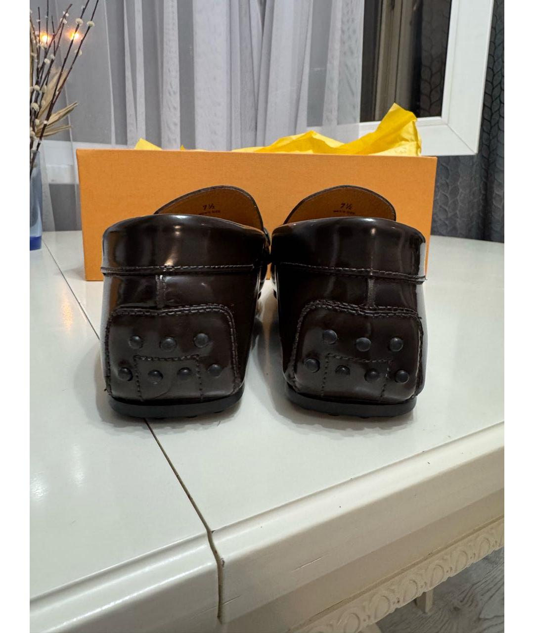 TOD'S Коричневые мокасины из лакированной кожи, фото 4