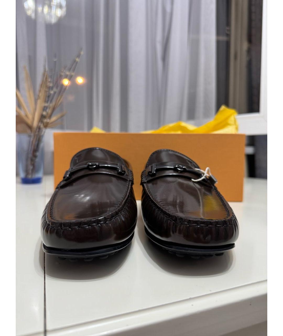 TOD'S Коричневые мокасины из лакированной кожи, фото 2