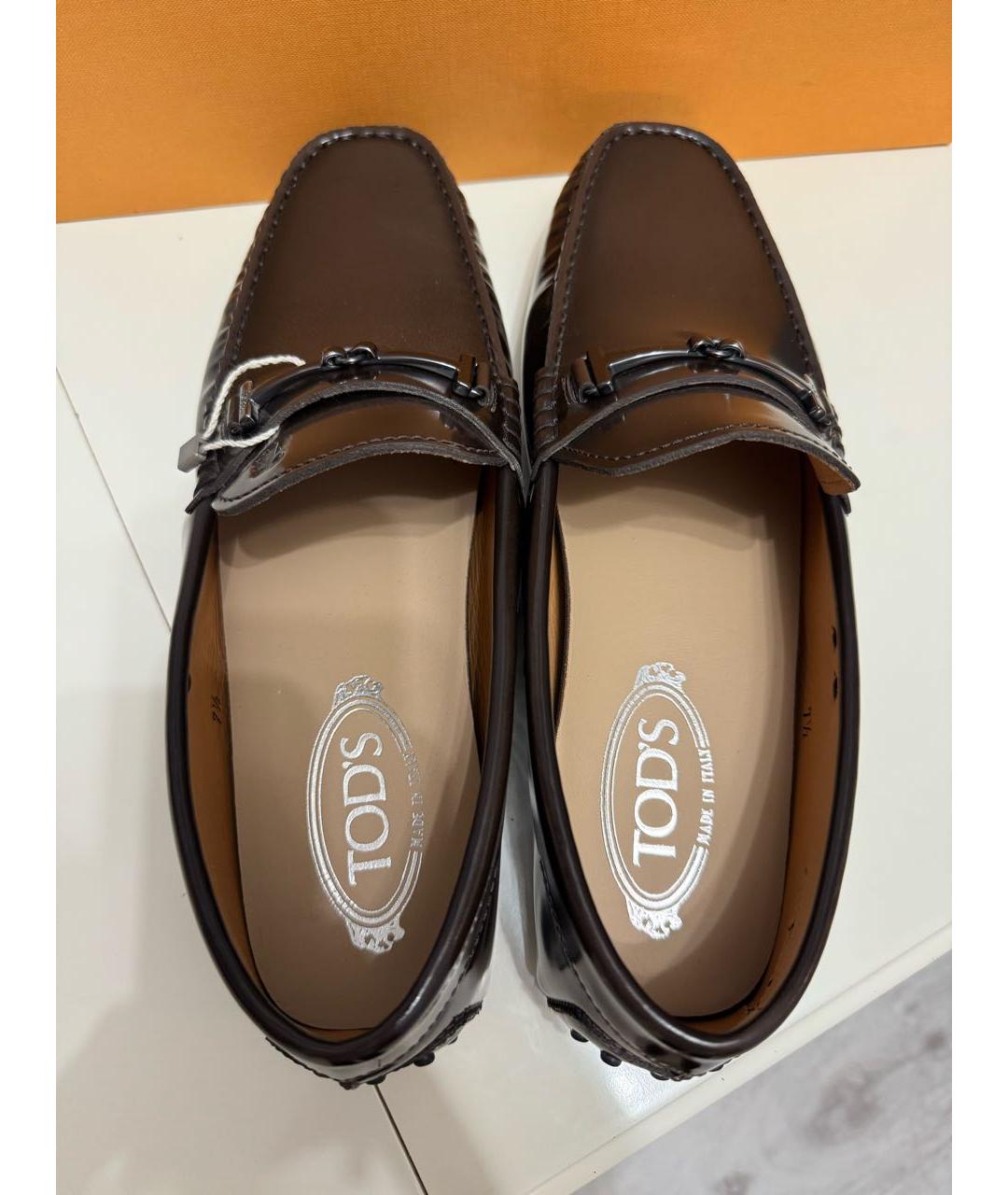 TOD'S Коричневые мокасины из лакированной кожи, фото 3