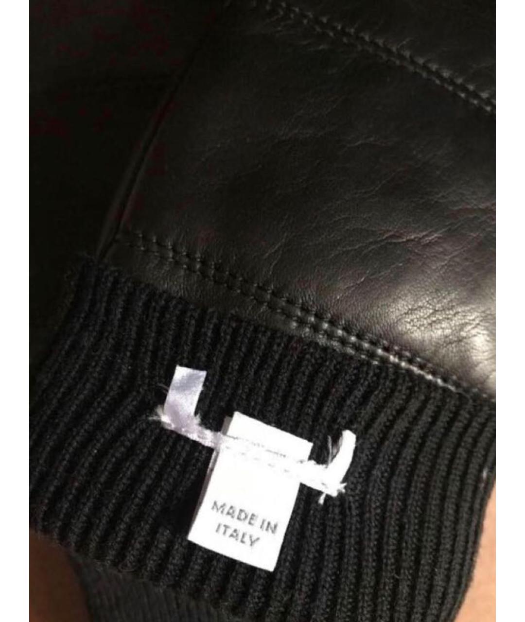 MAX MARA Черные кожаные варежки, фото 5