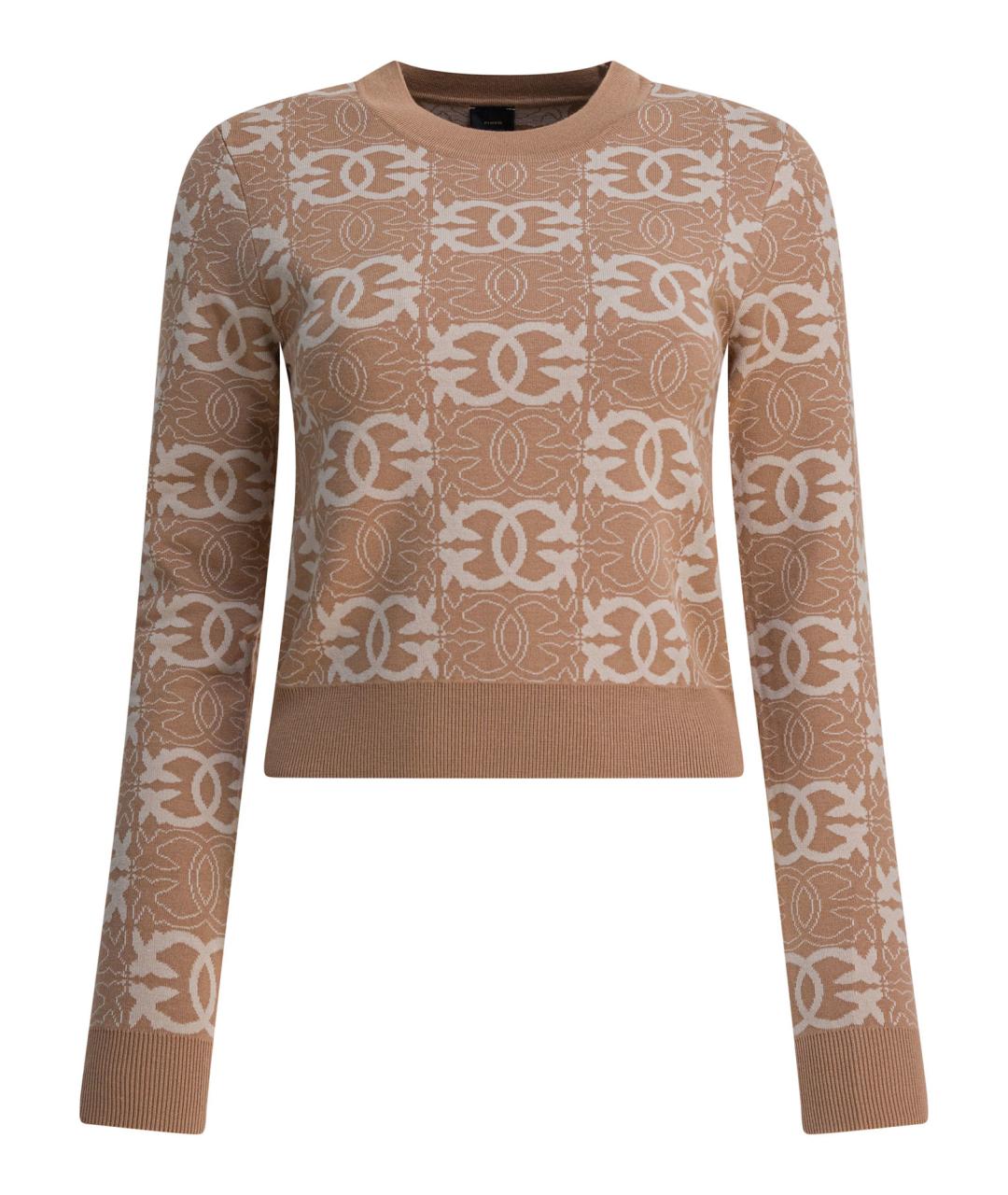 PINKO Бежевый вискозный джемпер / свитер, фото 1