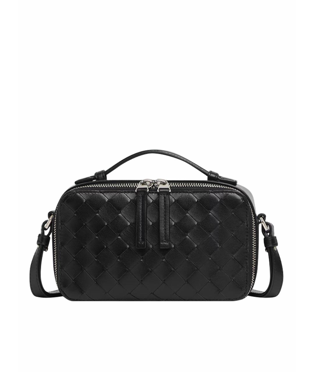 BOTTEGA VENETA Черная кожаная сумка на плечо, фото 1