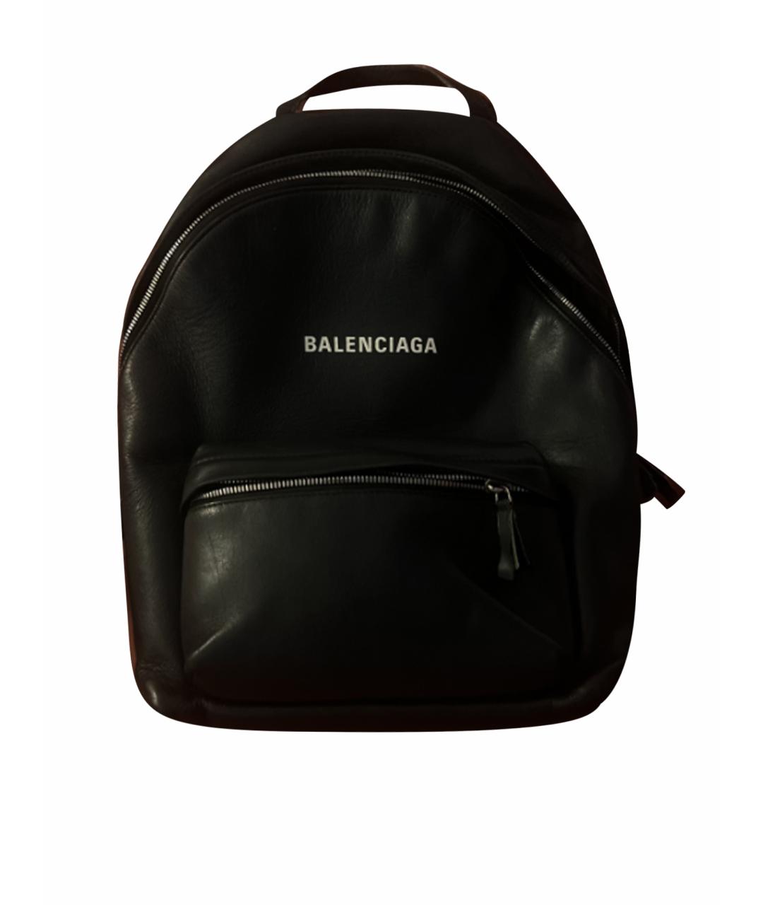 BALENCIAGA Черный кожаный рюкзак, фото 1