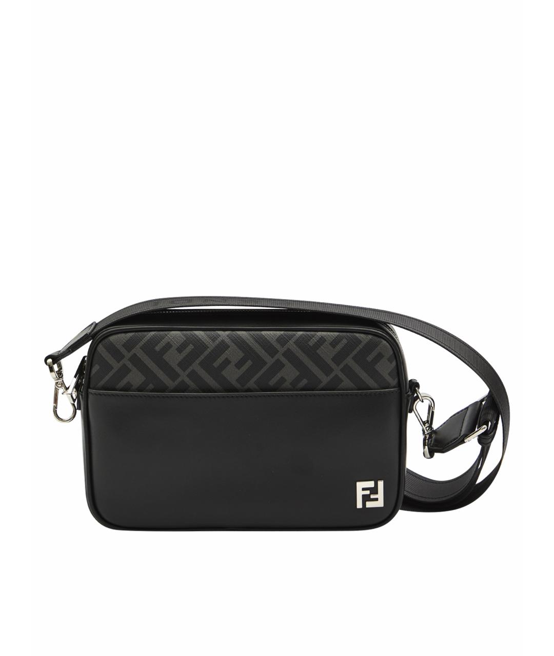 FENDI Черная кожаная сумка на плечо, фото 1