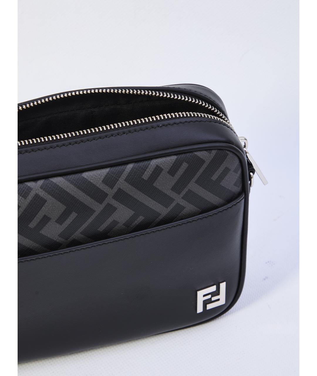 FENDI Черная кожаная сумка на плечо, фото 4