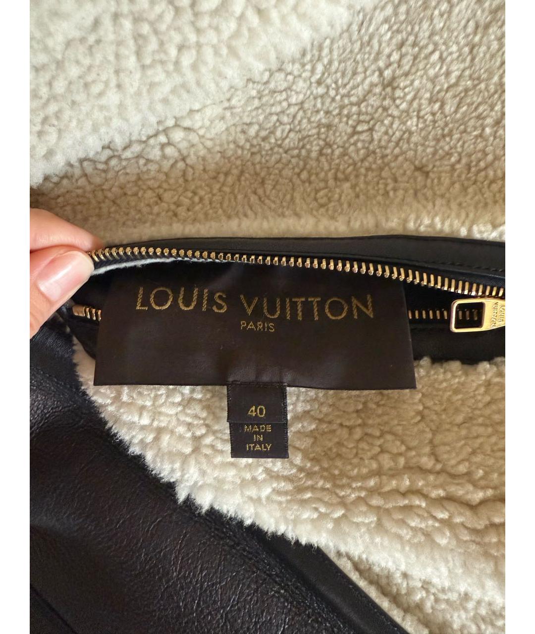LOUIS VUITTON Черная кожаная дубленка, фото 3
