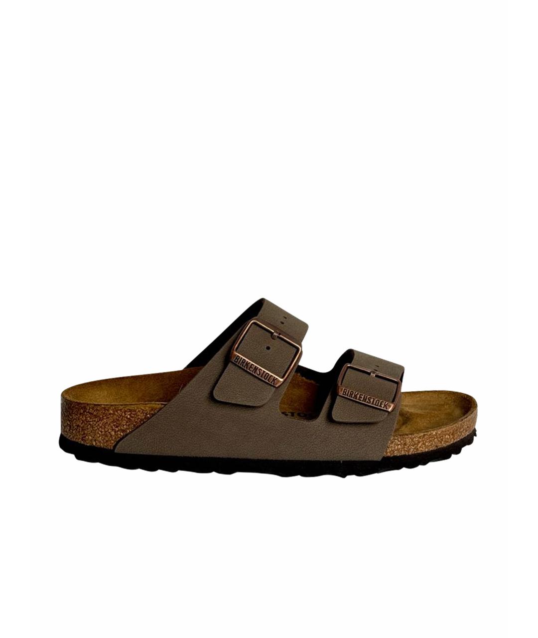 BIRKENSTOCK Бежевые замшевые шлепанцы, фото 1