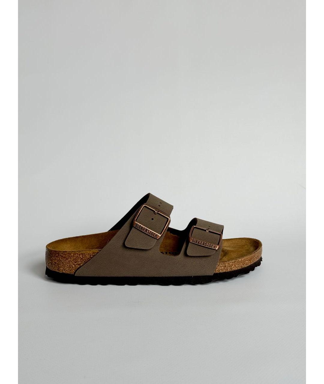 BIRKENSTOCK Бежевые замшевые шлепанцы, фото 8