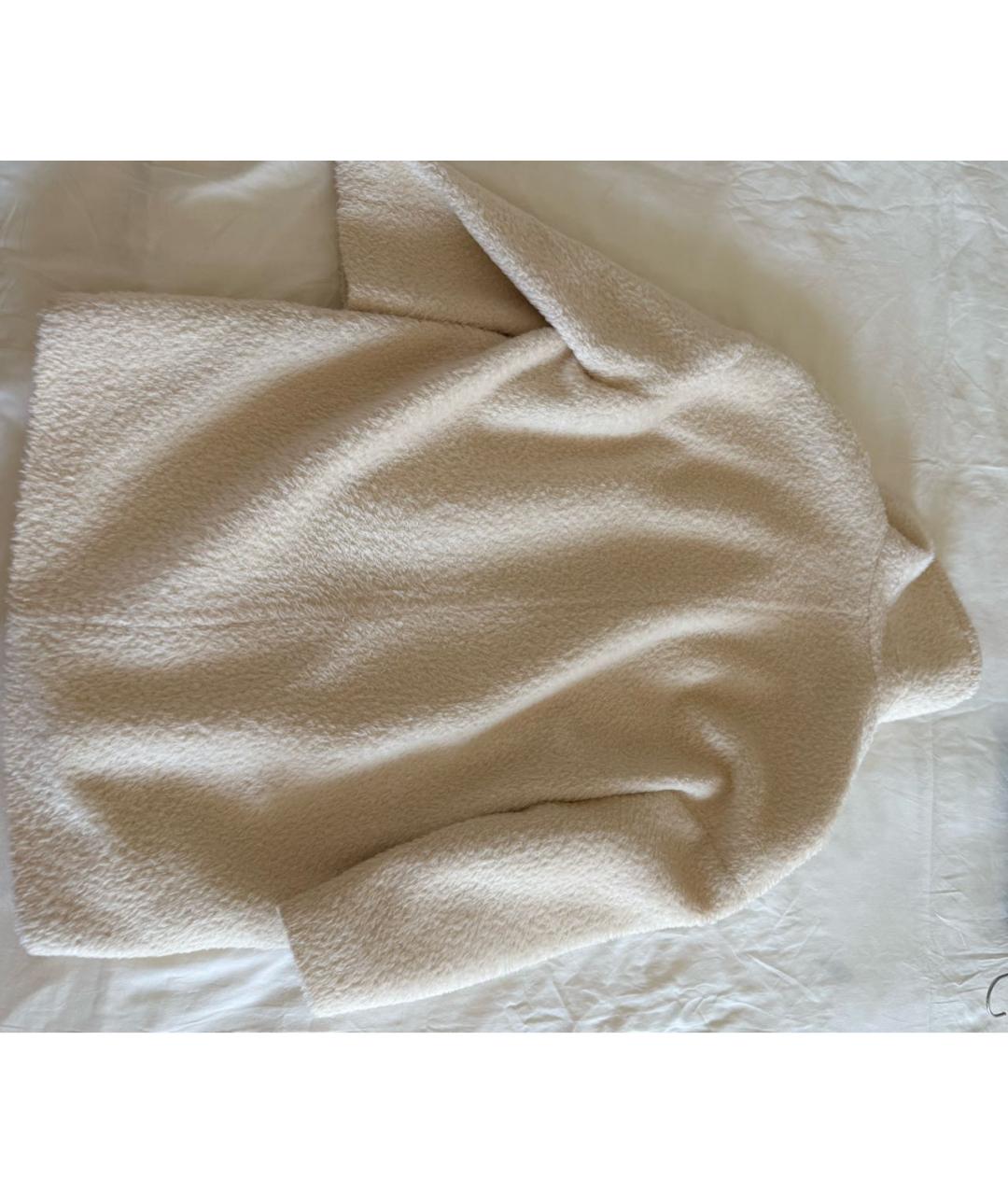 MAX MARA STUDIO Белое шерстяное пальто, фото 2