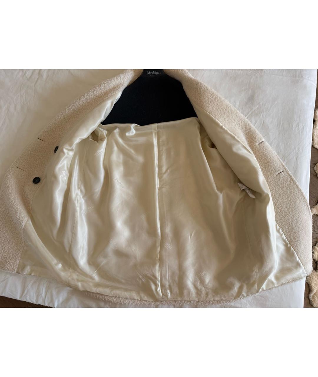 MAX MARA STUDIO Белое шерстяное пальто, фото 4