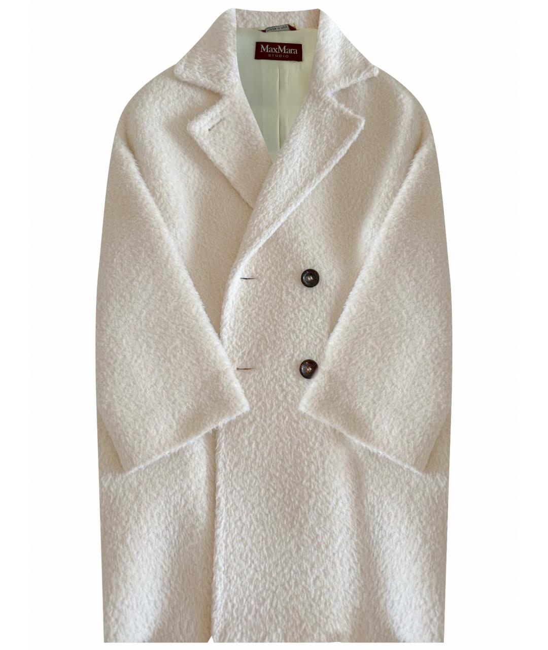 MAX MARA STUDIO Белое шерстяное пальто, фото 1