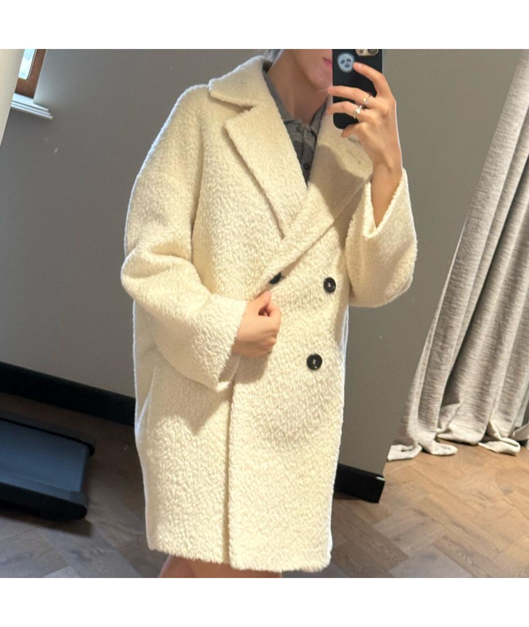 MAX MARA STUDIO Белое шерстяное пальто, фото 7