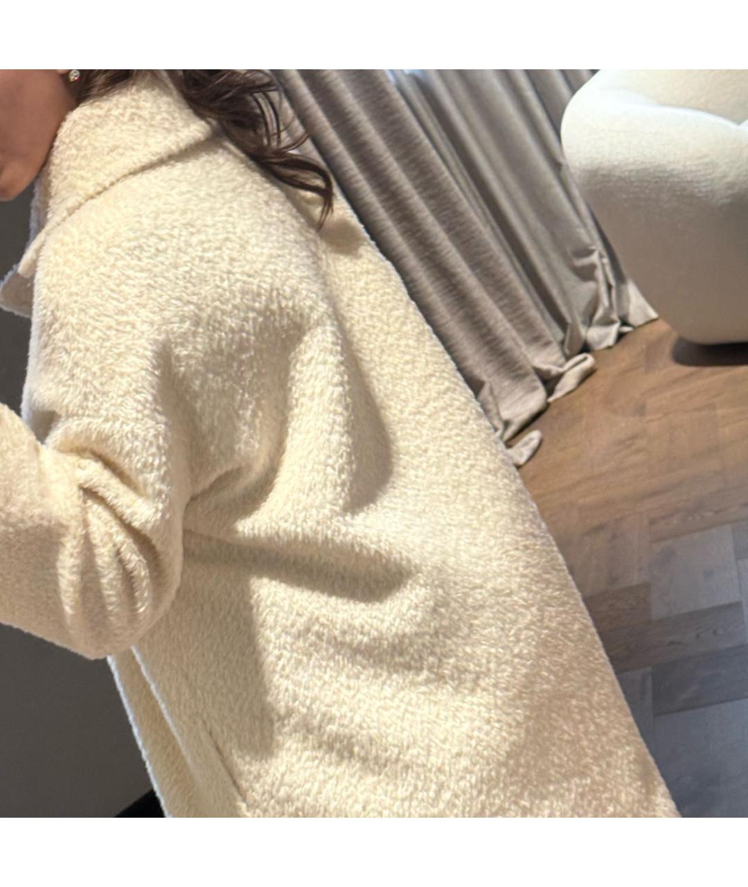 MAX MARA STUDIO Белое шерстяное пальто, фото 8