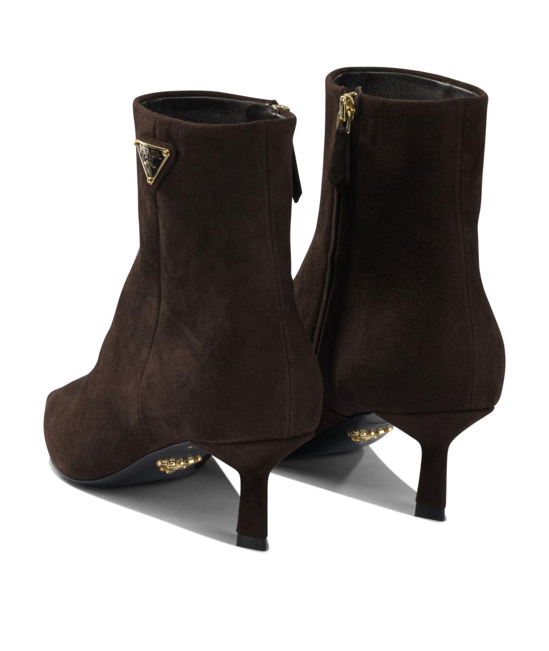 PRADA Коричневые замшевые ботильоны, фото 4