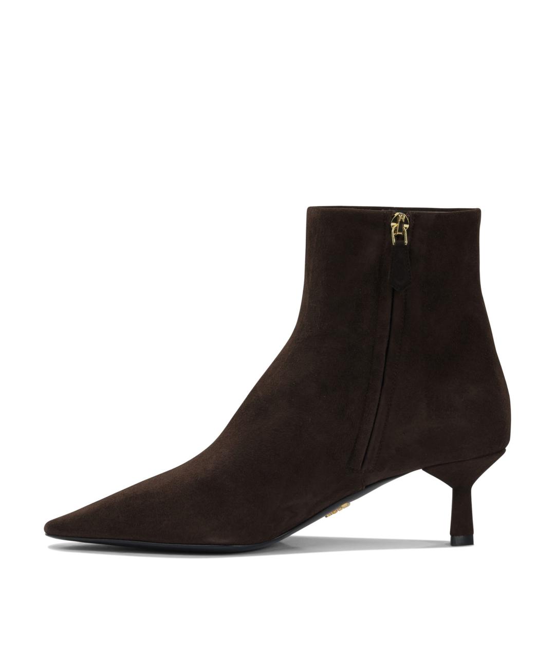 PRADA Коричневые замшевые ботильоны, фото 3