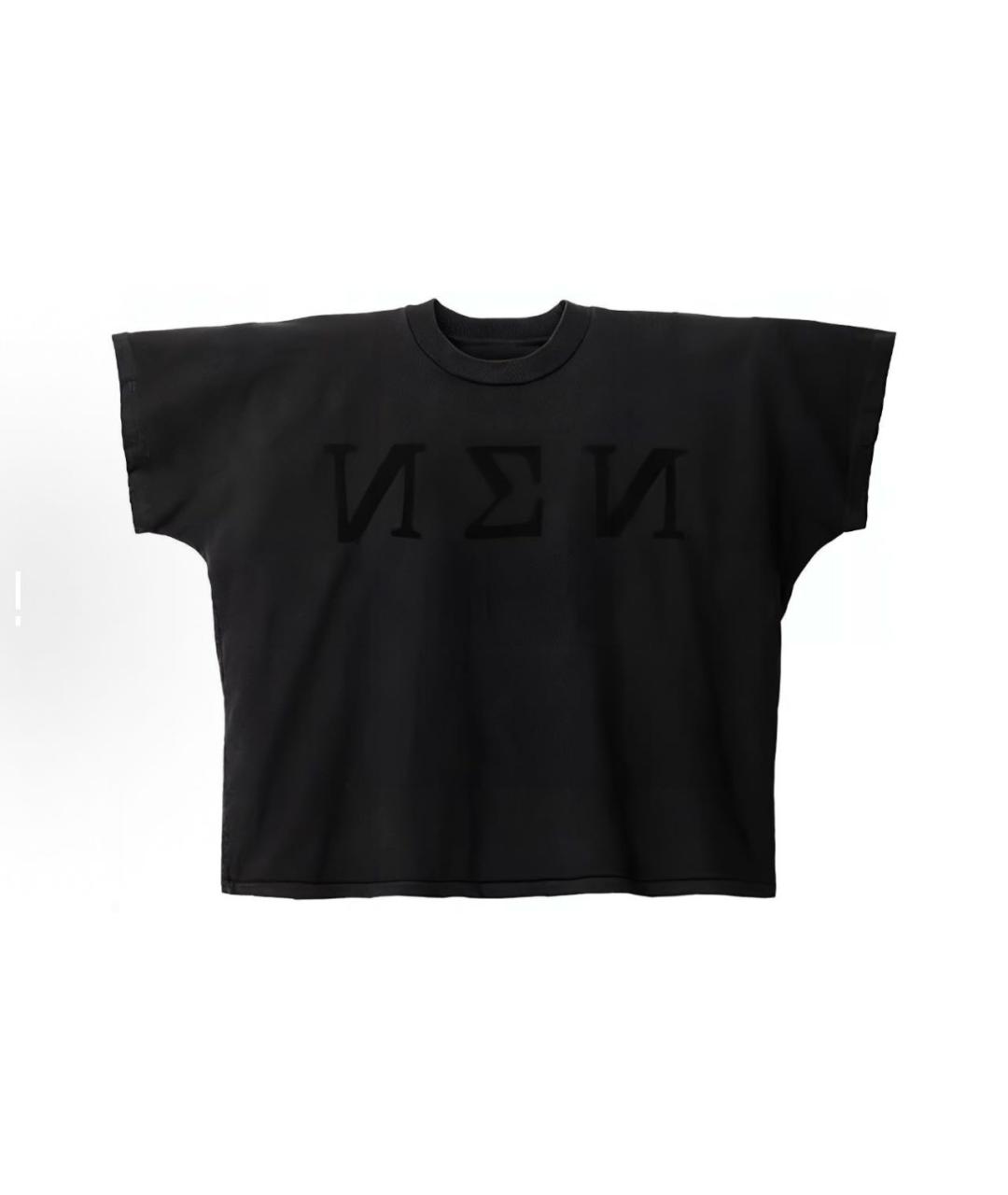 YEEZY Черная хлопковая футболка, фото 2