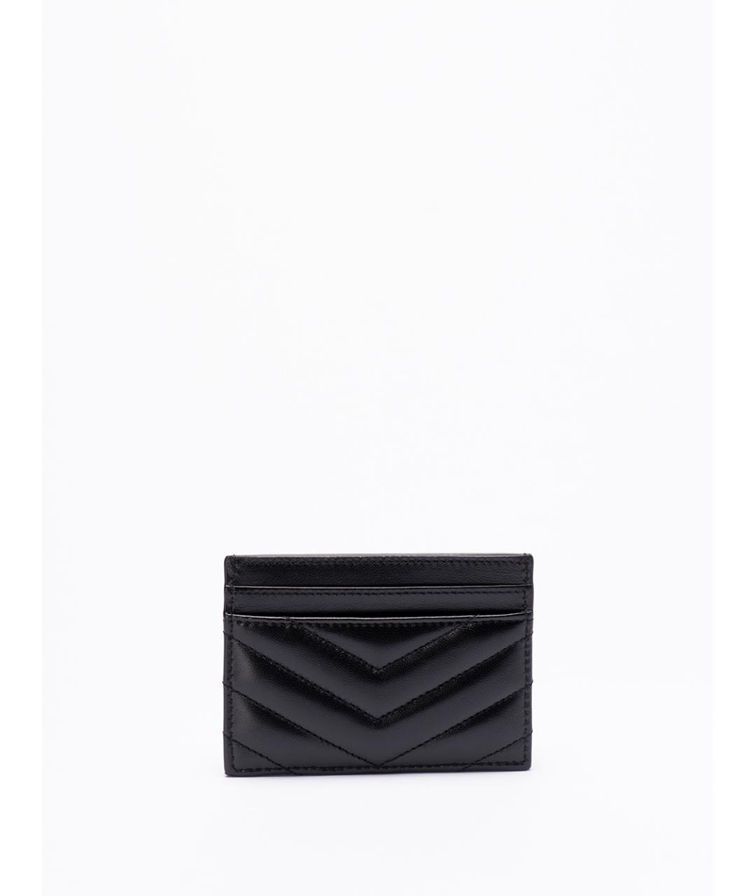 SAINT LAURENT Черный кожаный кардхолдер, фото 3