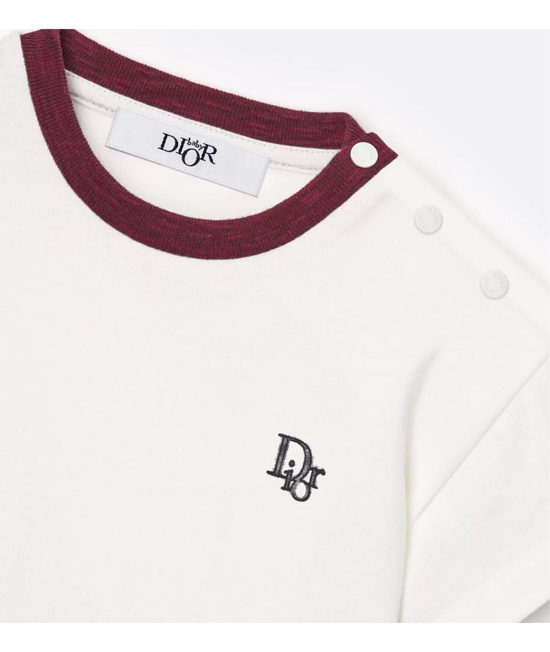 CHRISTIAN DIOR Белая хлопковая детская футболка, фото 2