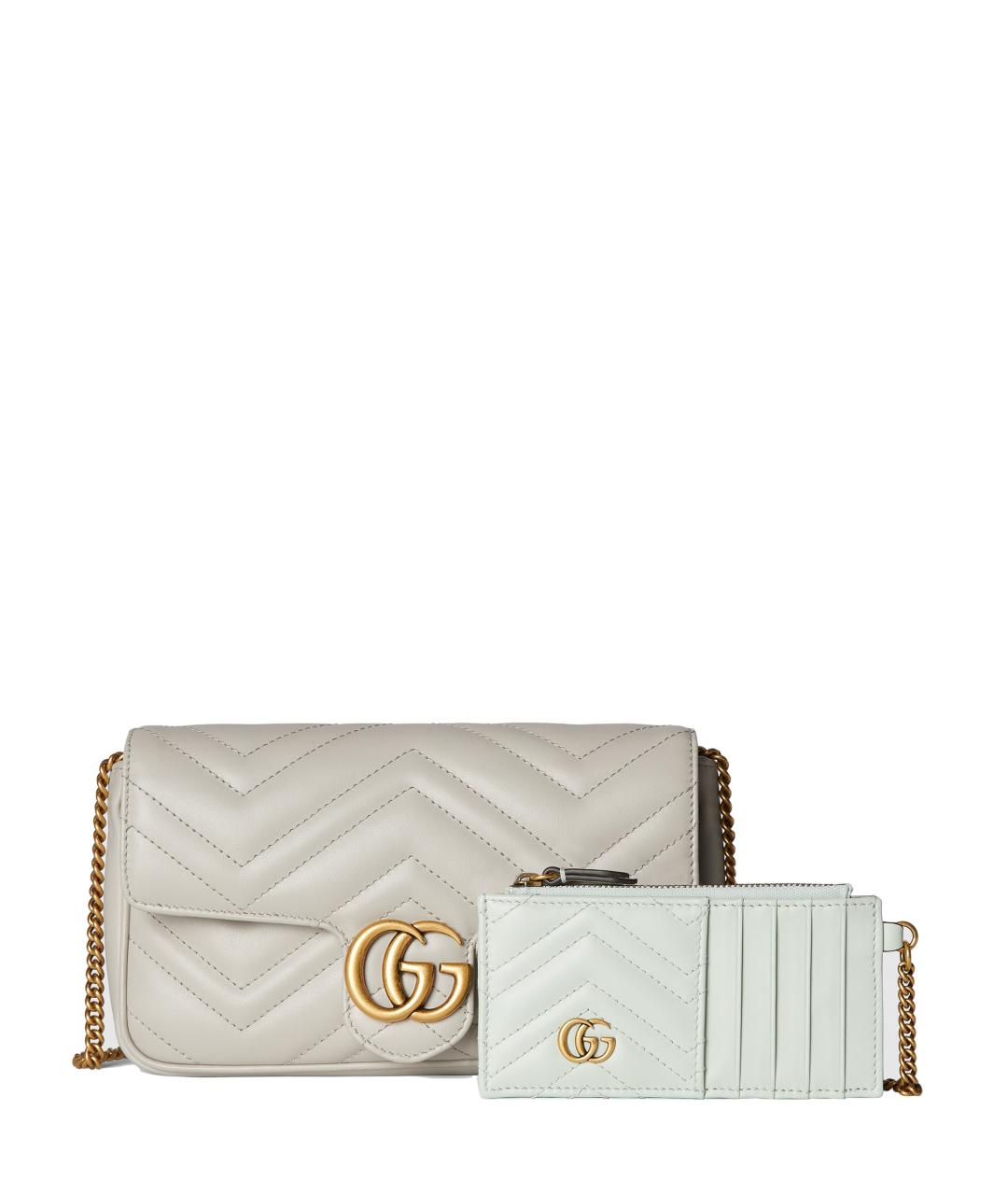 GUCCI Белая кожаная сумка через плечо, фото 5