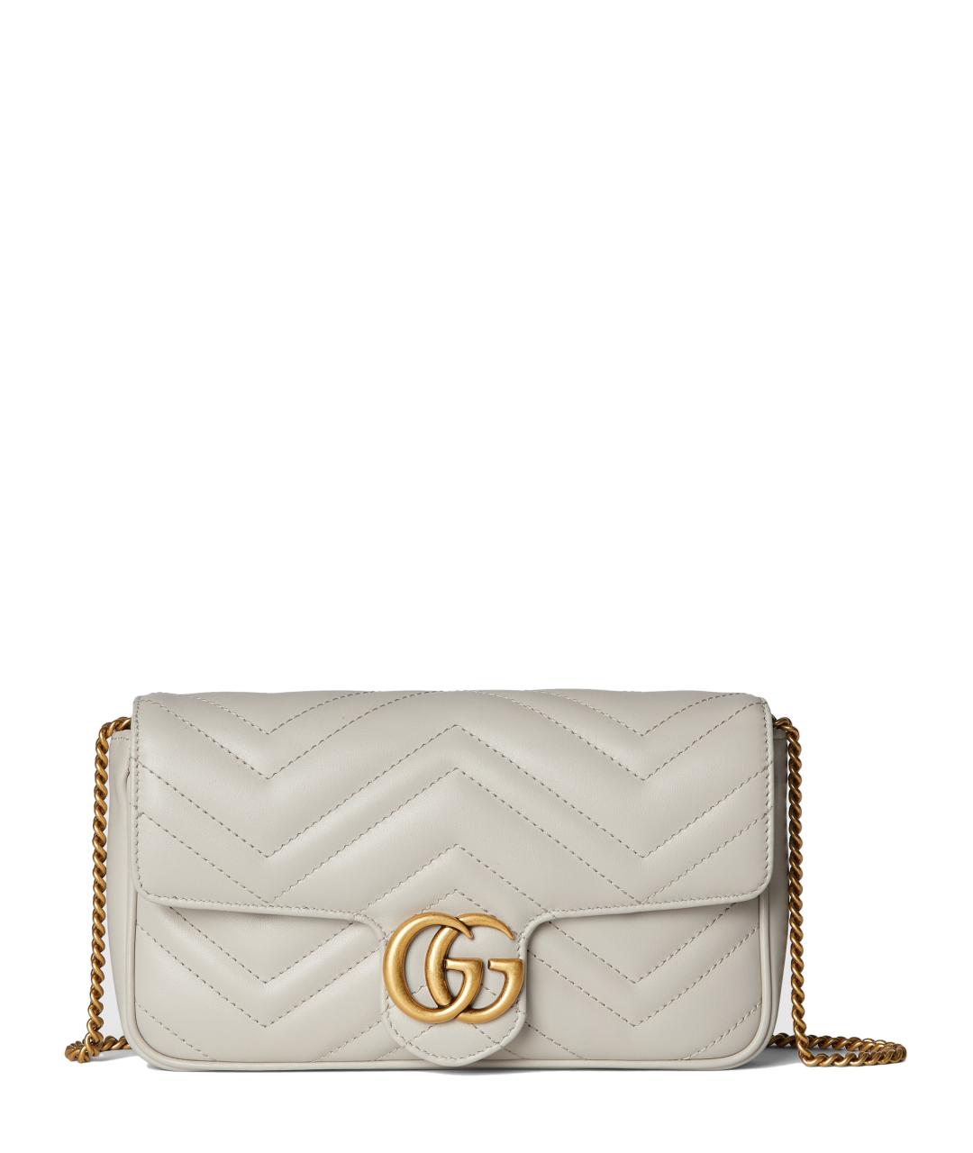 GUCCI Белая кожаная сумка через плечо, фото 2