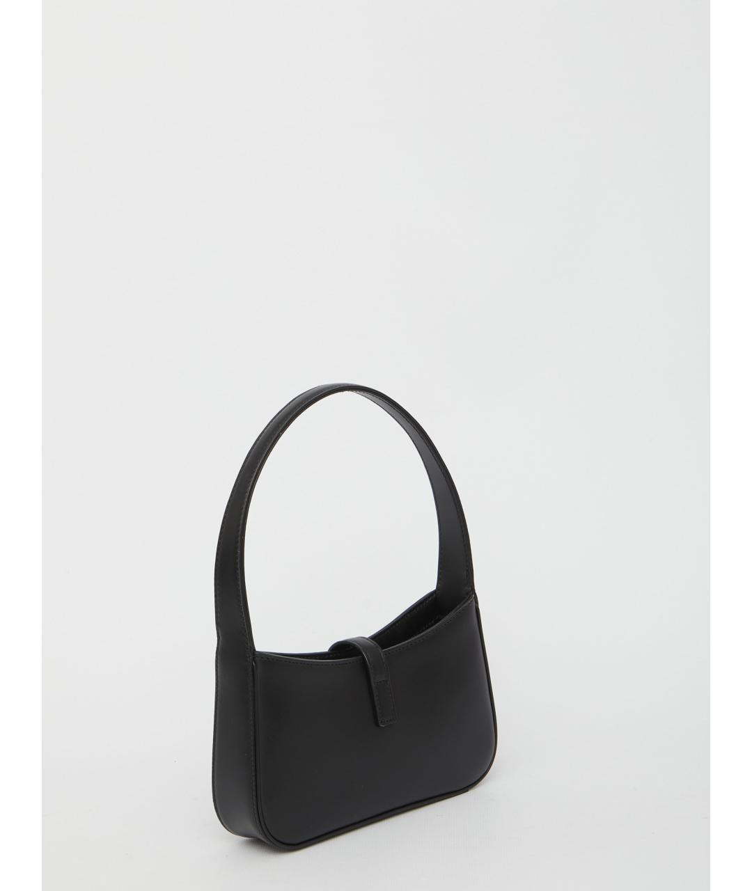 SAINT LAURENT Черная кожаная сумка с короткими ручками, фото 3