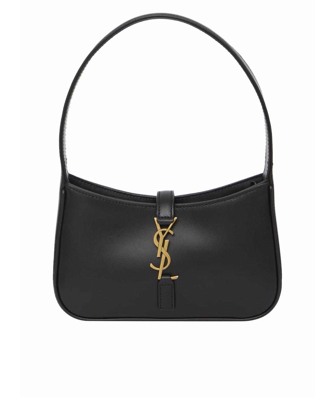 SAINT LAURENT Черная кожаная сумка с короткими ручками, фото 1